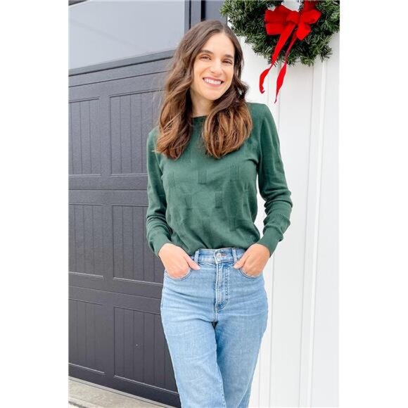 Women's Soft Knit Sweater Fall Dressy Casual Pullover Tops - Picture 3 of 6